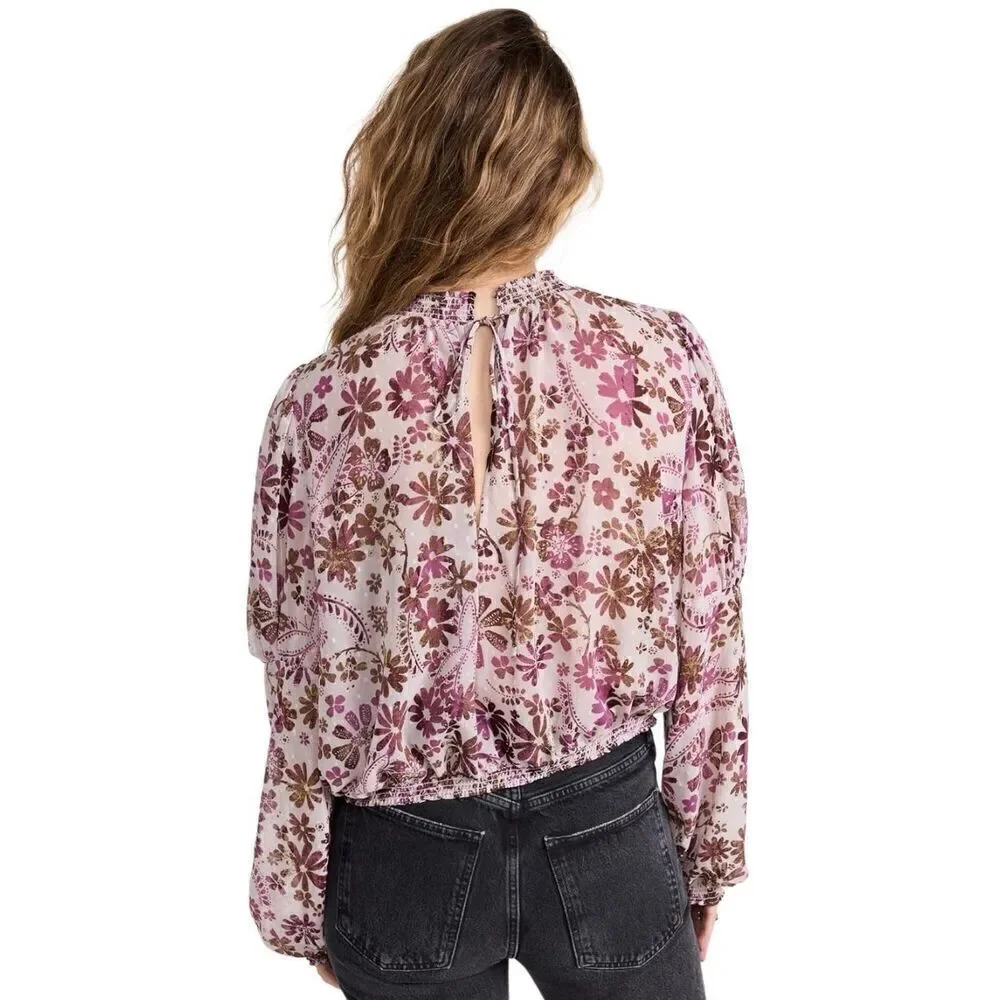 Free People Clarissa floral printed blouse Medium